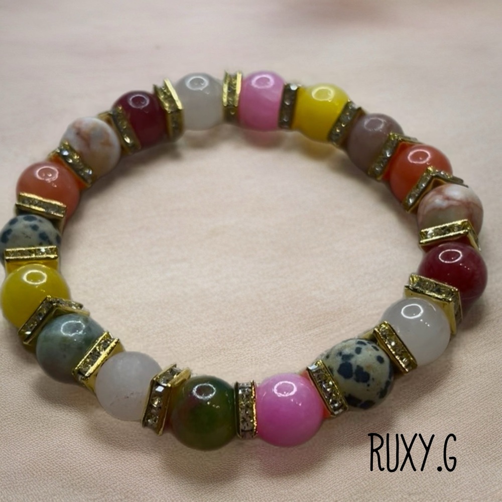Multicolor Stone Beaded Bracelet - Picture 4 of 5